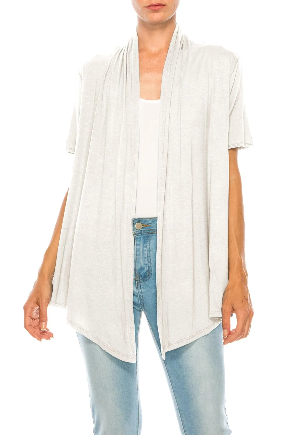Women's Short Sleeve Open Front Cardigan