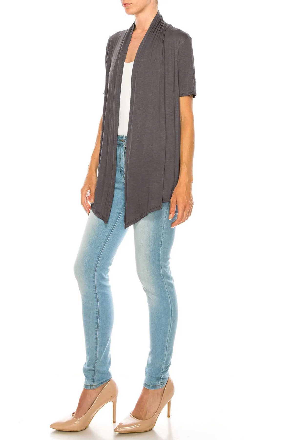 Women's Short Sleeve Open Front Cardigan