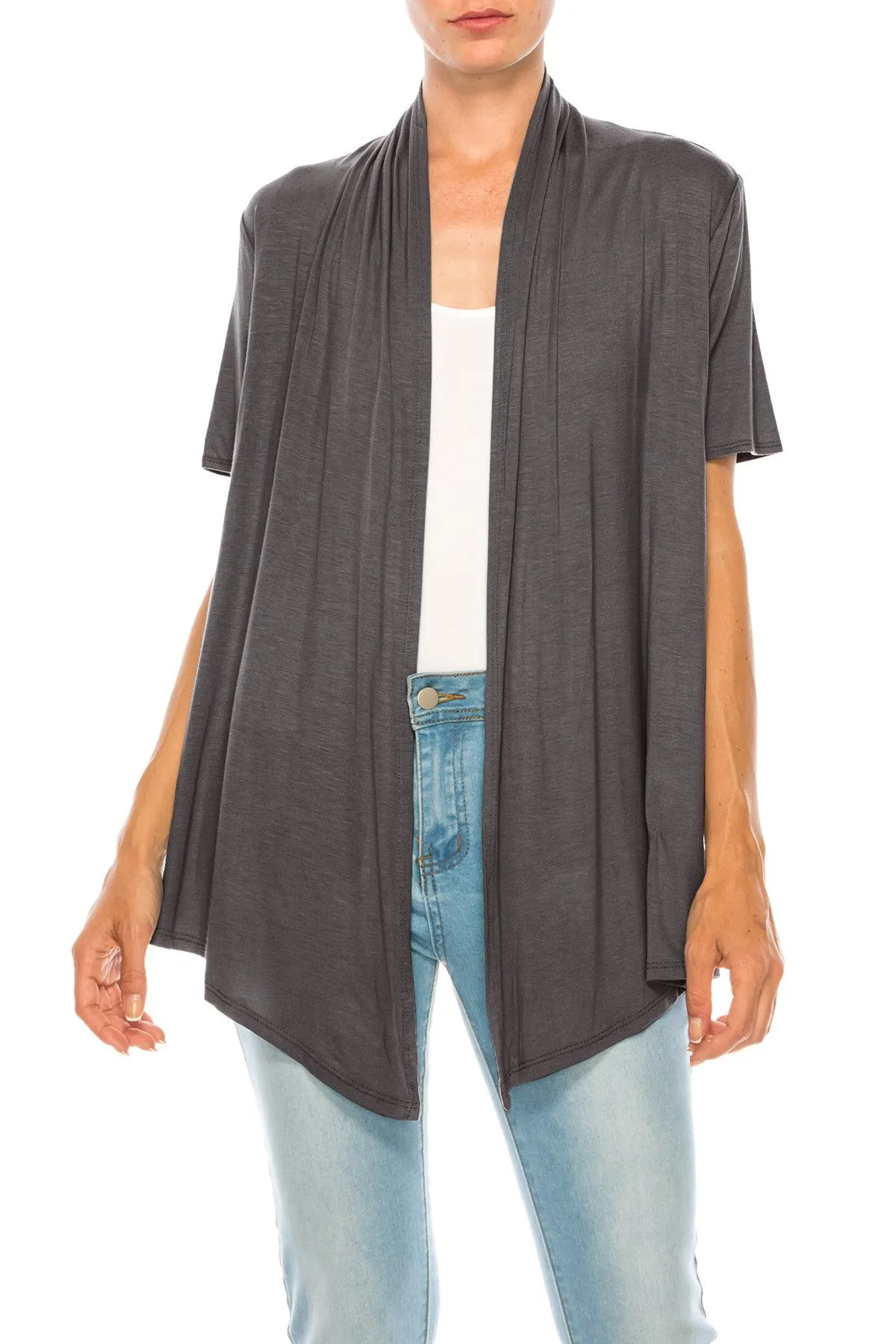 Women's Short Sleeve Open Front Cardigan