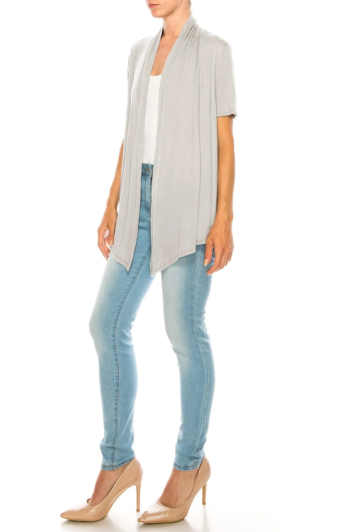 Women's Short Sleeve Open Front Cardigan