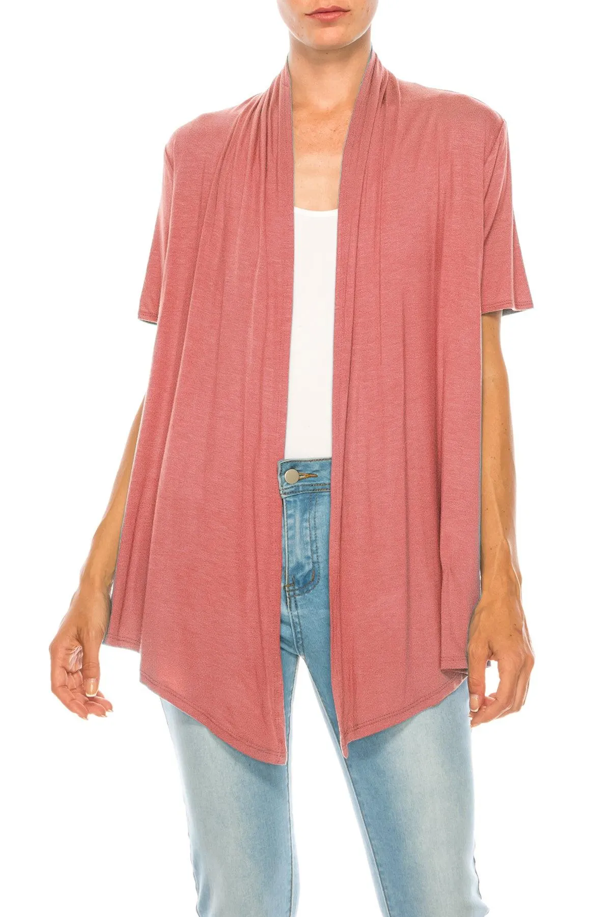 Women's Short Sleeve Open Front Cardigan
