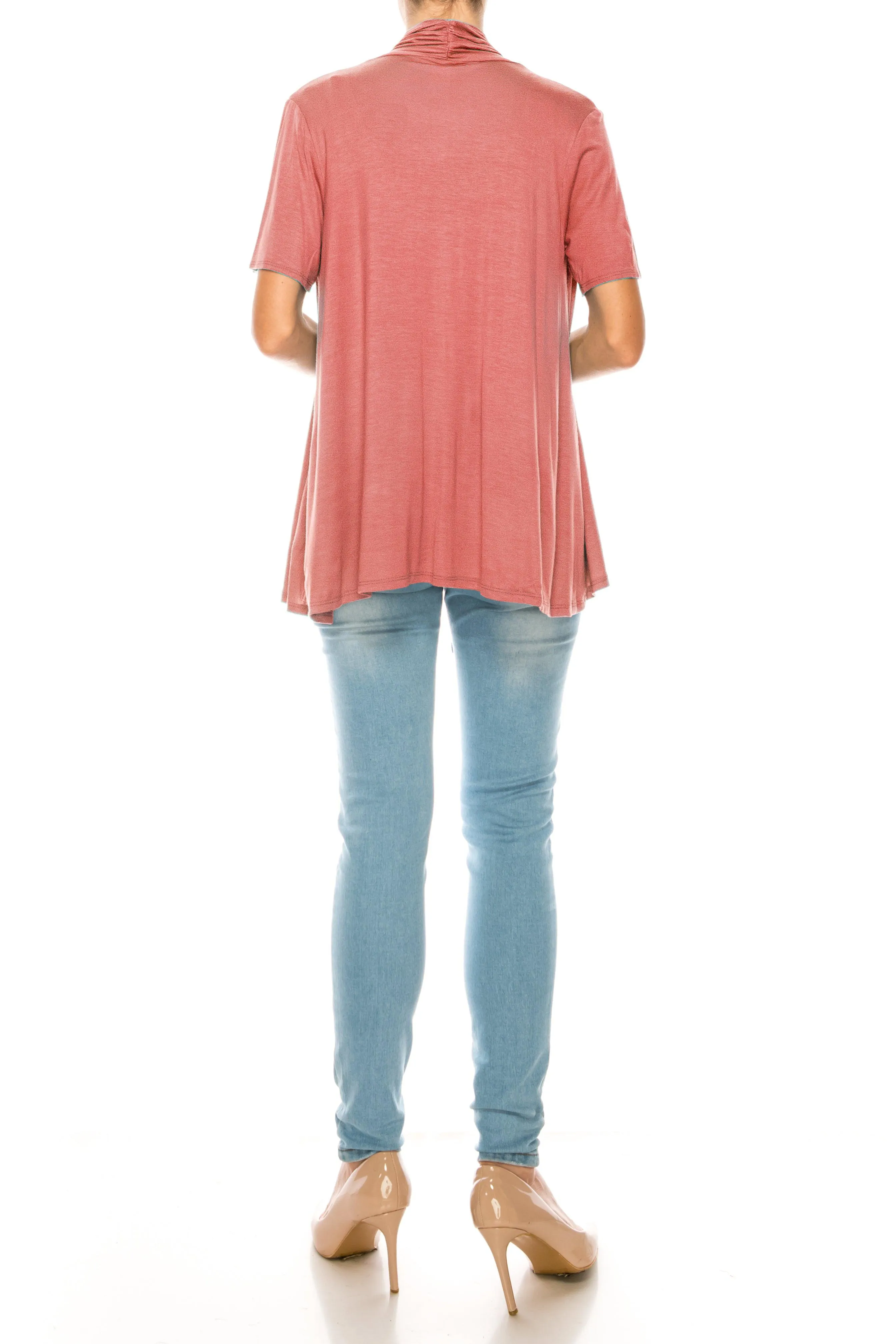 Women's Short Sleeve Open Front Cardigan