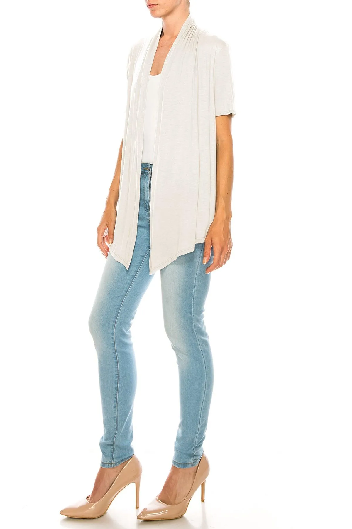 Women's Short Sleeve Open Front Cardigan