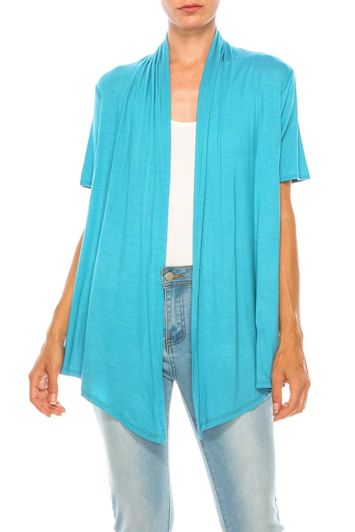 Women's Short Sleeve Open Front Cardigan