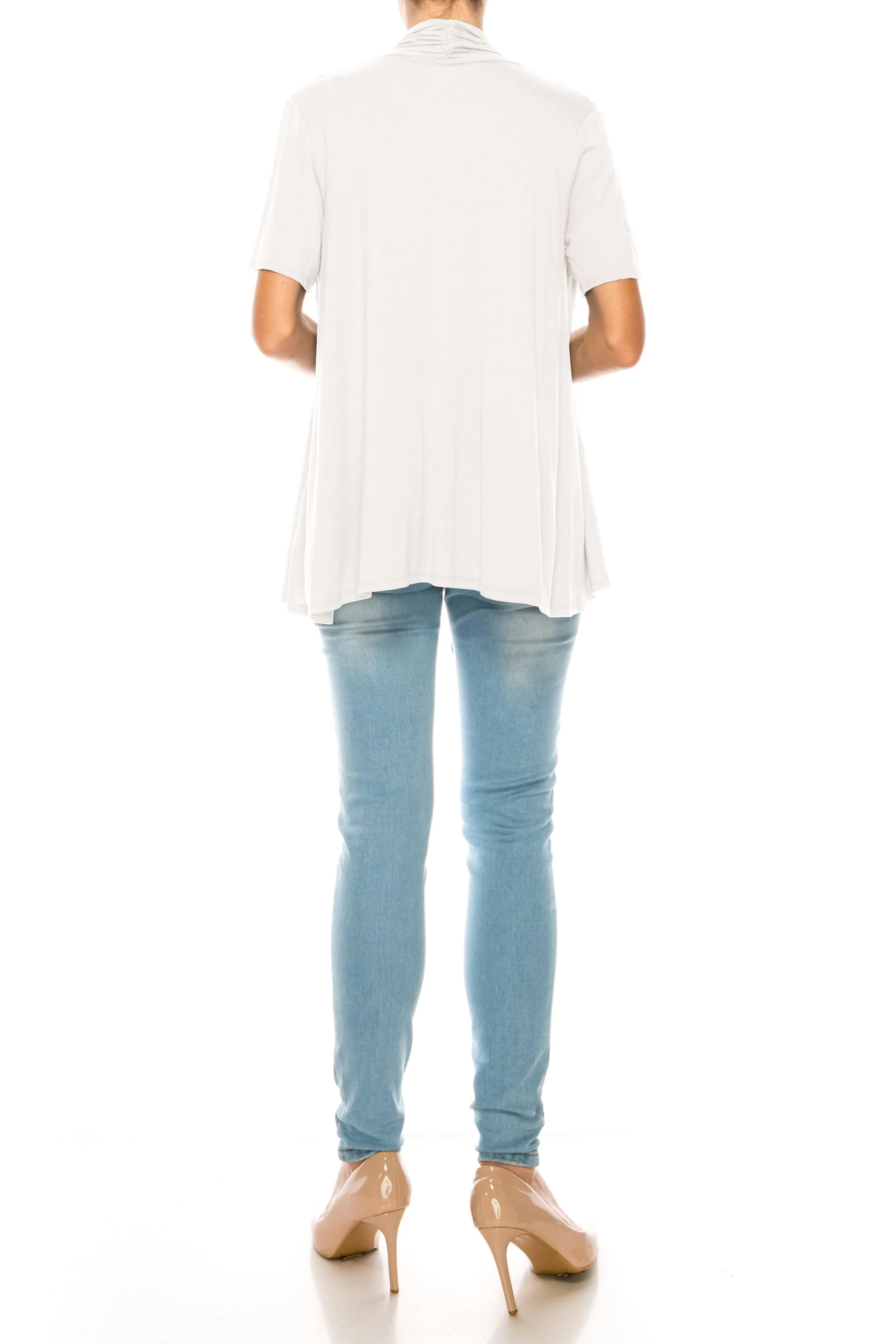 Women's Short Sleeve Open Front Cardigan