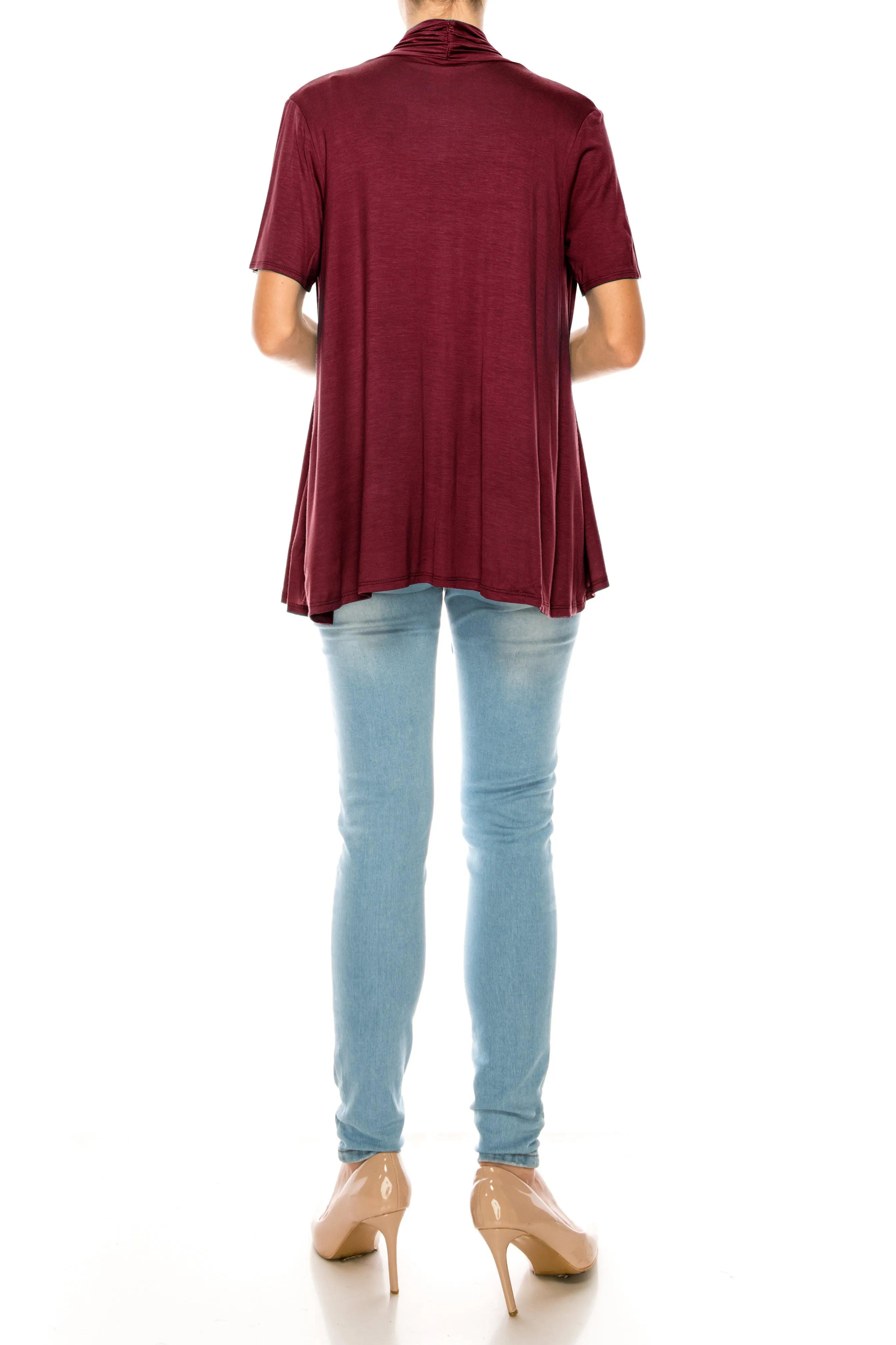 Women's Short Sleeve Open Front Cardigan