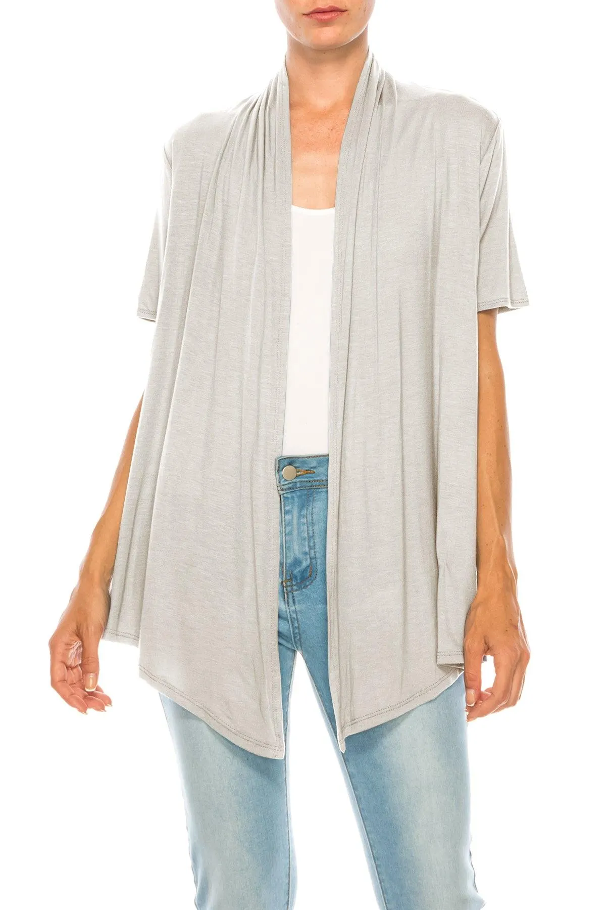 Women's Short Sleeve Open Front Cardigan
