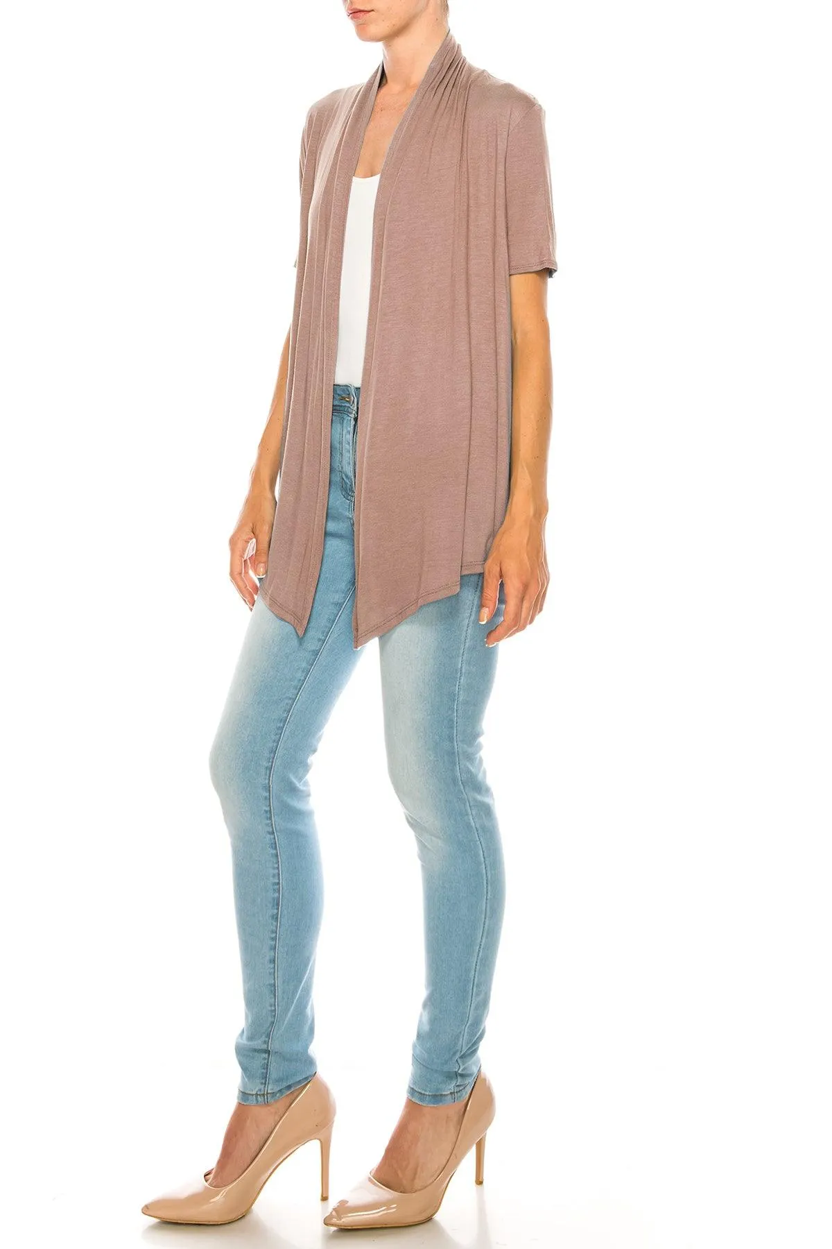 Women's Short Sleeve Open Front Cardigan