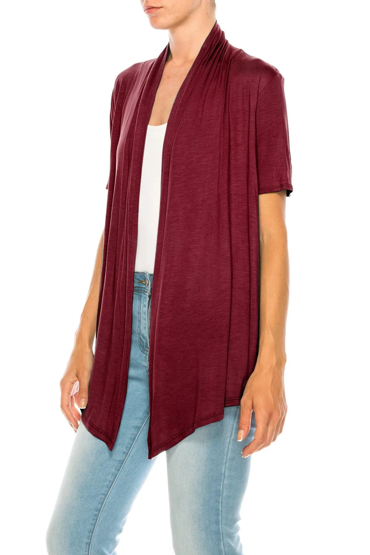 Women's Short Sleeve Open Front Cardigan