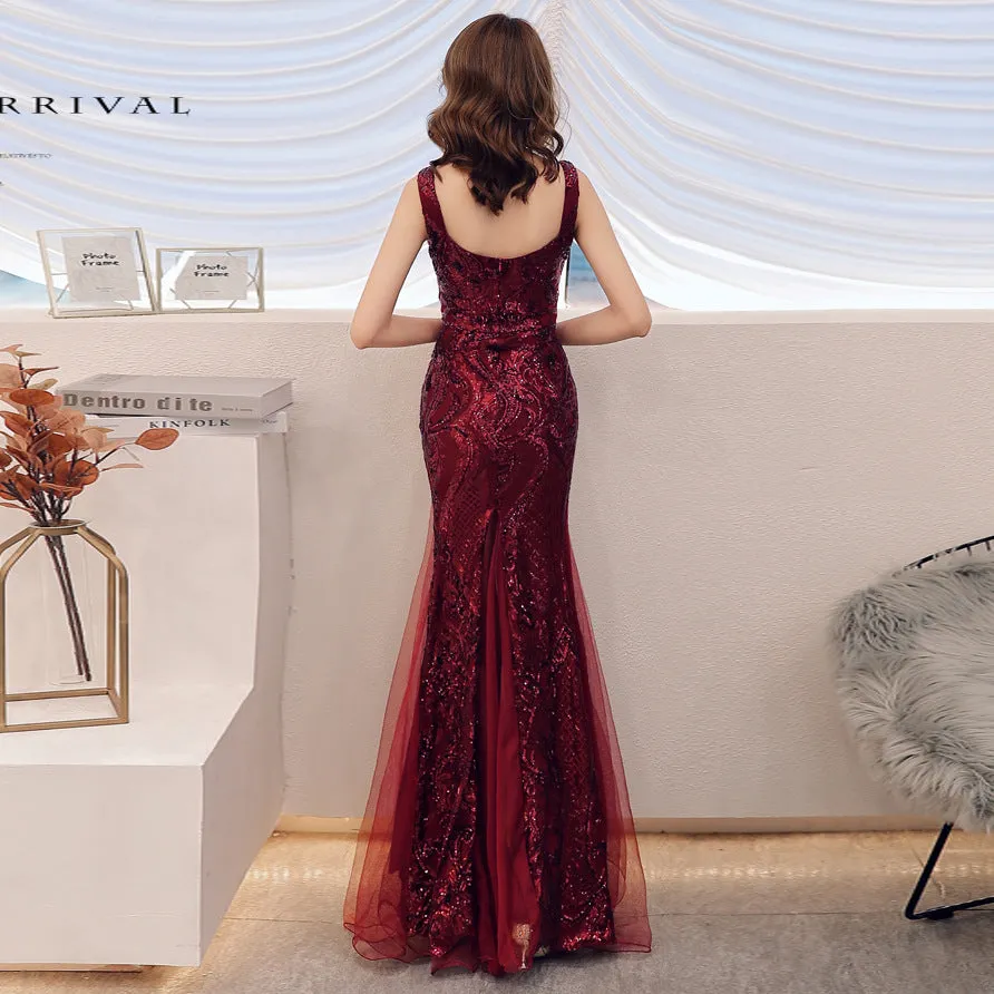 Women's Toast Bridal Fishtail Long Sleeveless Sequin Sling Dress